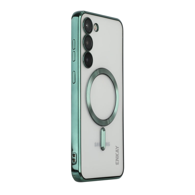 Per Samsung Galaxy S23 ENKAY Magnete Hat-Prince Custodia trasparente sottile Custodia protettiva antiurto elettrolitica per fotocamera, For Samsung Galaxy S23 5G