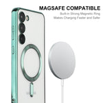 Per Samsung Galaxy S23 ENKAY Magnete Hat-Prince Custodia trasparente sottile Custodia protettiva antiurto elettrolitica per fotocamera, For Samsung Galaxy S23 5G