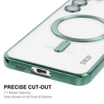 Per Samsung Galaxy S23 ENKAY Magnete Hat-Prince Custodia trasparente sottile Custodia protettiva antiurto elettrolitica per fotocamera, For Samsung Galaxy S23 5G