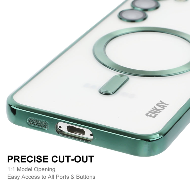 Per Samsung Galaxy S23 ENKAY Magnete Hat-Prince Custodia trasparente sottile Custodia protettiva antiurto elettrolitica per fotocamera, For Samsung Galaxy S23 5G