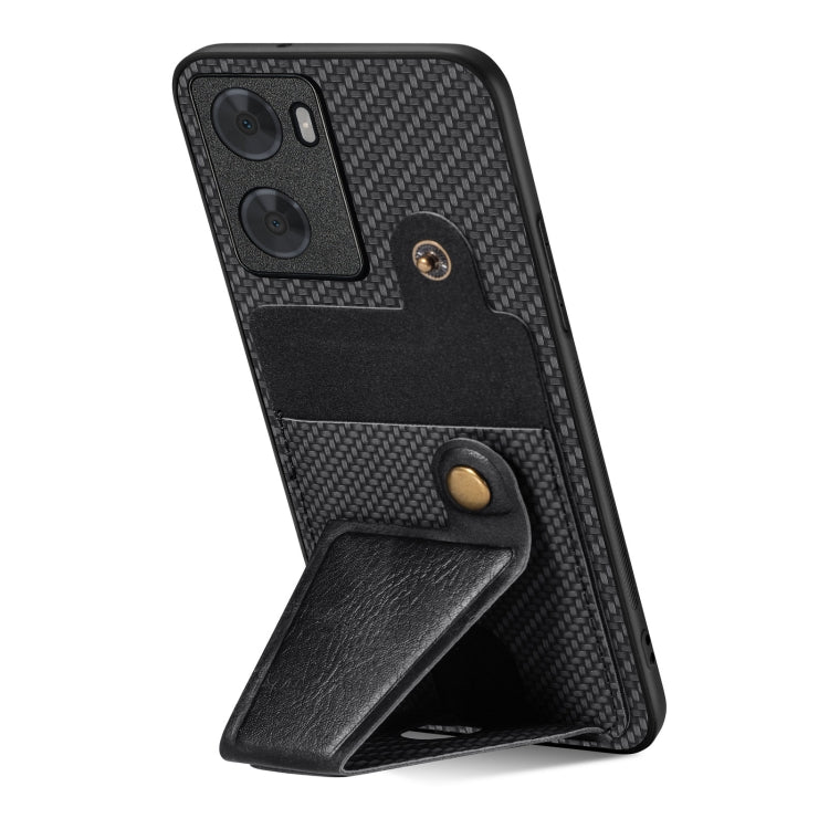 Custodia per cellulare con porta carte di credito in fibra di carbonio, For OPPO A57 4G, For OPPO Reno9, For OPPO Reno9 Pro+, For Xiaomi Poco M5 4G