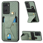 Custodia per cellulare con porta carte di credito in fibra di carbonio, For OPPO A57 4G, For OPPO Reno9, For OPPO Reno9 Pro+, For Xiaomi Poco M5 4G