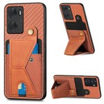 Custodia per cellulare con porta carte di credito in fibra di carbonio, For OPPO A57 4G, For OPPO Reno9, For OPPO Reno9 Pro+, For Xiaomi Poco M5 4G