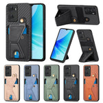 Custodia per cellulare con porta carte di credito in fibra di carbonio, For OPPO A57 4G, For OPPO Reno9, For OPPO Reno9 Pro+, For Xiaomi Poco M5 4G