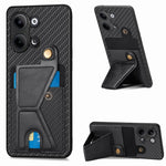 Custodia per cellulare con porta carte di credito in fibra di carbonio, For OPPO A57 4G, For OPPO Reno9, For OPPO Reno9 Pro+, For Xiaomi Poco M5 4G