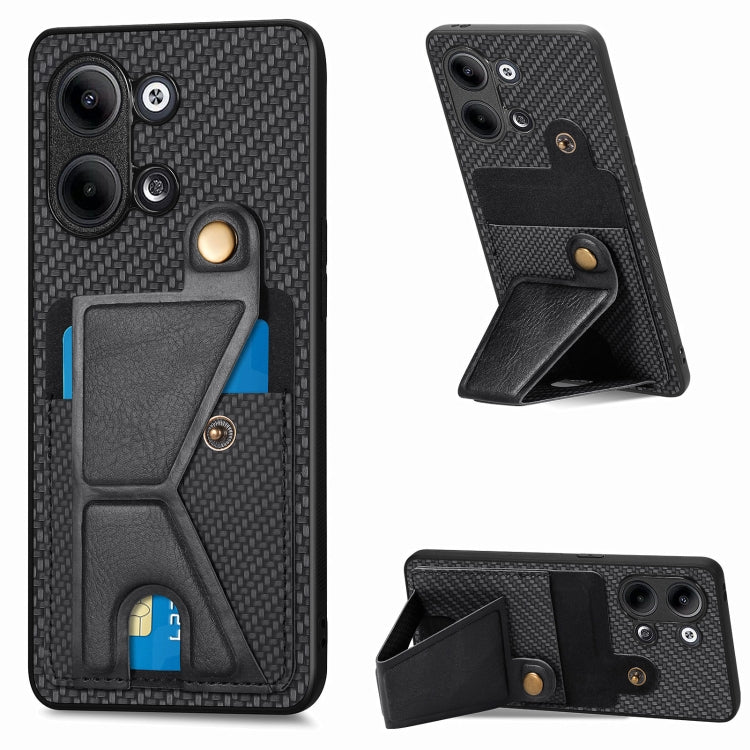 Custodia per cellulare con porta carte di credito in fibra di carbonio, For OPPO A57 4G, For OPPO Reno9, For OPPO Reno9 Pro+, For Xiaomi Poco M5 4G