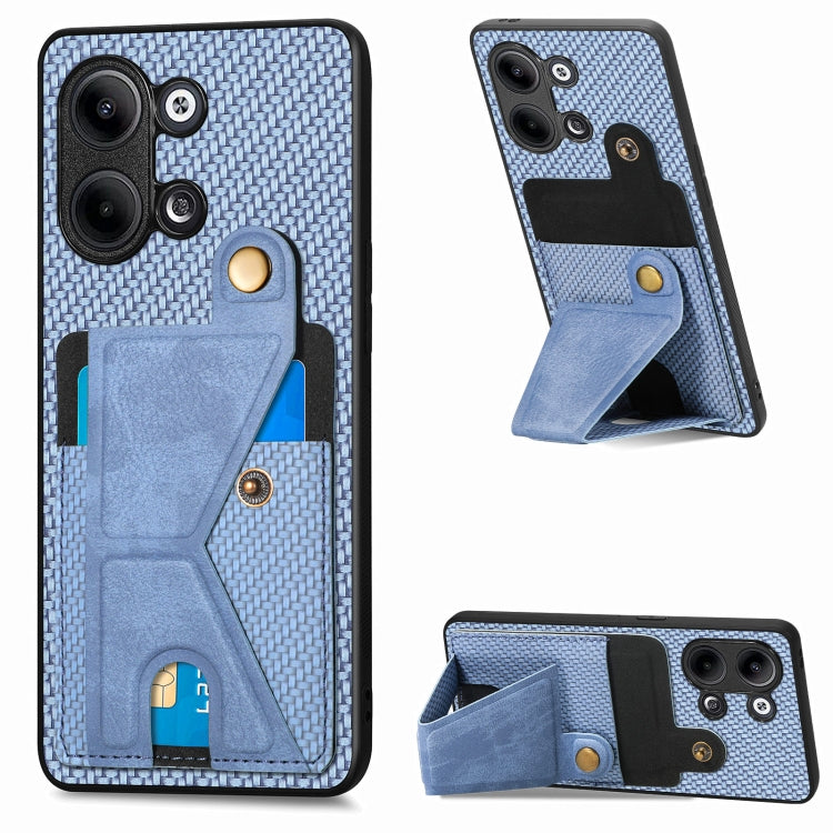 Custodia per cellulare con porta carte di credito in fibra di carbonio, For OPPO A57 4G, For OPPO Reno9, For OPPO Reno9 Pro+, For Xiaomi Poco M5 4G