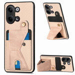 Custodia per cellulare con porta carte di credito in fibra di carbonio, For OPPO A57 4G, For OPPO Reno9, For OPPO Reno9 Pro+, For Xiaomi Poco M5 4G
