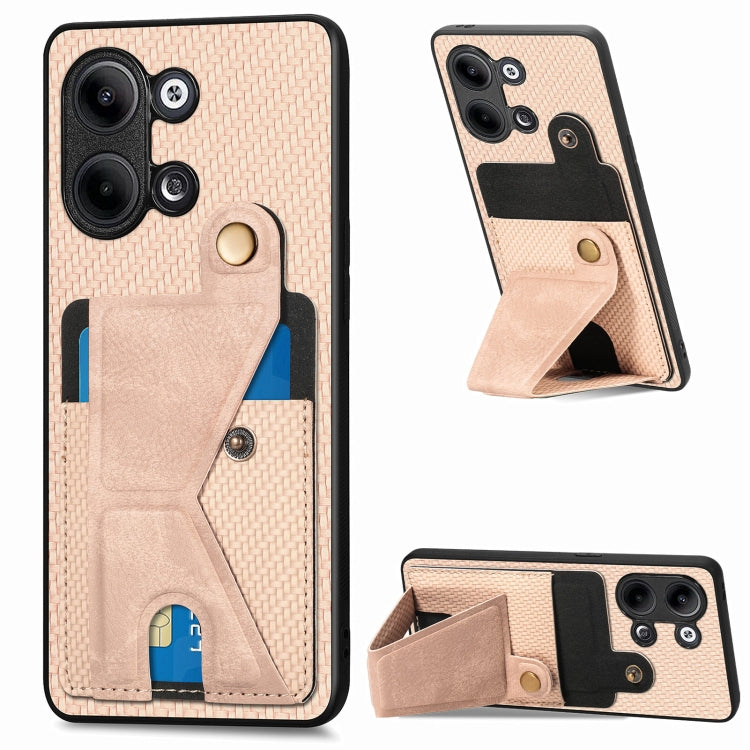 Custodia per cellulare con porta carte di credito in fibra di carbonio, For OPPO A57 4G, For OPPO Reno9, For OPPO Reno9 Pro+, For Xiaomi Poco M5 4G