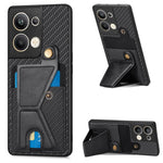 Custodia per cellulare con porta carte di credito in fibra di carbonio, For OPPO A57 4G, For OPPO Reno9, For OPPO Reno9 Pro+, For Xiaomi Poco M5 4G