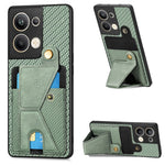 Custodia per cellulare con porta carte di credito in fibra di carbonio, For OPPO A57 4G, For OPPO Reno9, For OPPO Reno9 Pro+, For Xiaomi Poco M5 4G