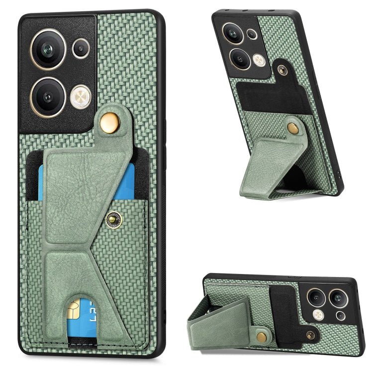 Custodia per cellulare con porta carte di credito in fibra di carbonio, For OPPO A57 4G, For OPPO Reno9, For OPPO Reno9 Pro+, For Xiaomi Poco M5 4G