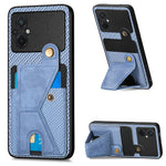 Custodia per cellulare con porta carte di credito in fibra di carbonio, For OPPO A57 4G, For OPPO Reno9, For OPPO Reno9 Pro+, For Xiaomi Poco M5 4G