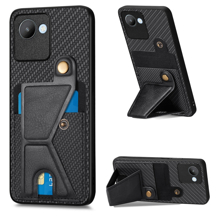 Custodia per cellulare con porta carte di credito in fibra di carbonio, For Realme C30, For Xiaomi 13 Pro, For Xiaomi 13, For Google Pixel 7A