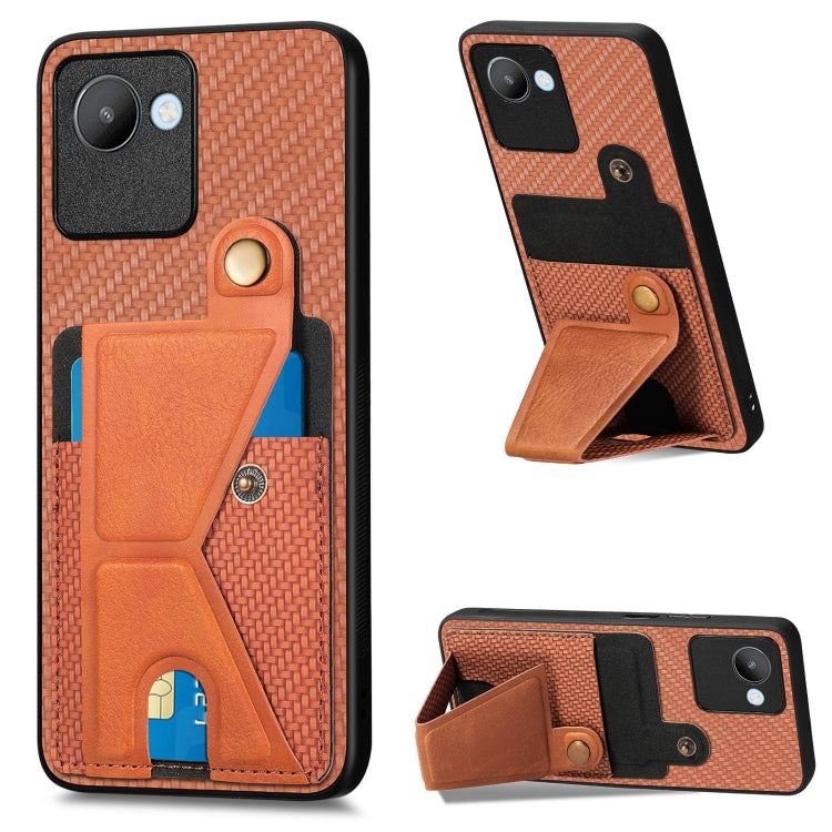 Custodia per cellulare con porta carte di credito in fibra di carbonio, For Realme C30, For Xiaomi 13 Pro, For Xiaomi 13, For Google Pixel 7A