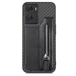 Custodia per telefono a portafoglio con cerniera lampo in fibra di carbonio, For OPPO A57 4G, For OPPO Reno9, For OPPO Reno9 Pro+, For Xiaomi Poco M5 4G