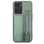 Custodia per telefono a portafoglio con cerniera lampo in fibra di carbonio, For OPPO A57 4G, For OPPO Reno9, For OPPO Reno9 Pro+, For Xiaomi Poco M5 4G