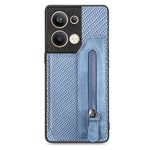 Custodia per telefono a portafoglio con cerniera lampo in fibra di carbonio, For OPPO A57 4G, For OPPO Reno9, For OPPO Reno9 Pro+, For Xiaomi Poco M5 4G