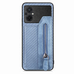 Custodia per telefono a portafoglio con cerniera lampo in fibra di carbonio, For OPPO A57 4G, For OPPO Reno9, For OPPO Reno9 Pro+, For Xiaomi Poco M5 4G