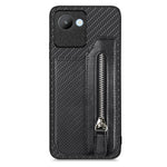 Custodia per telefono a portafoglio con cerniera lampo in fibra di carbonio, For Realme C30, For Xiaomi 13 Pro, For Xiaomi 13, For Google Pixel 7A
