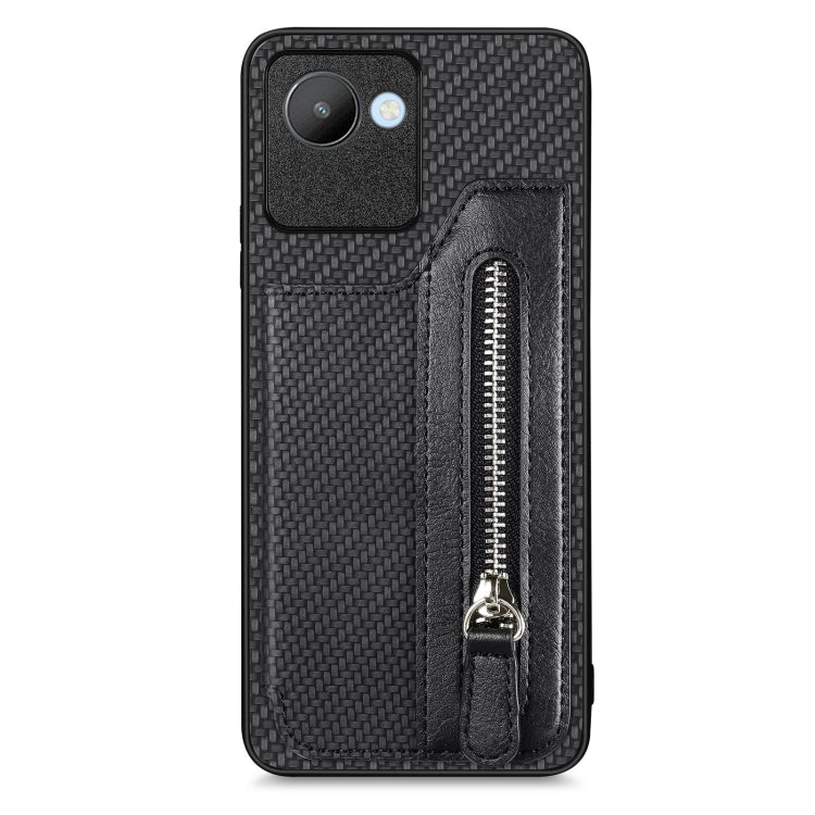 Custodia per telefono a portafoglio con cerniera lampo in fibra di carbonio, For Realme C30, For Xiaomi 13 Pro, For Xiaomi 13, For Google Pixel 7A