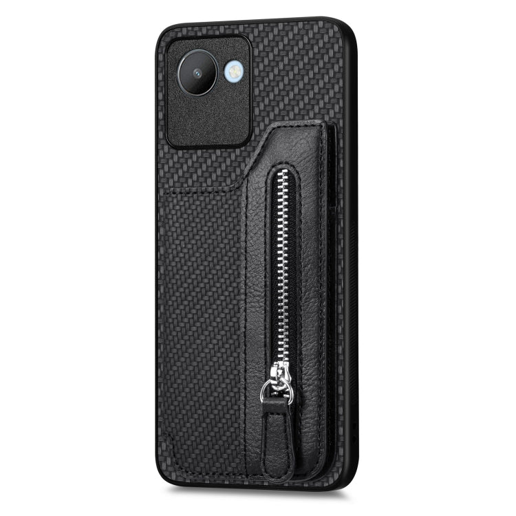 Custodia per telefono a portafoglio con cerniera lampo in fibra di carbonio, For Realme C30, For Xiaomi 13 Pro, For Xiaomi 13, For Google Pixel 7A