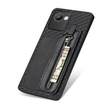 Custodia per telefono a portafoglio con cerniera lampo in fibra di carbonio, For Realme C30, For Xiaomi 13 Pro, For Xiaomi 13, For Google Pixel 7A