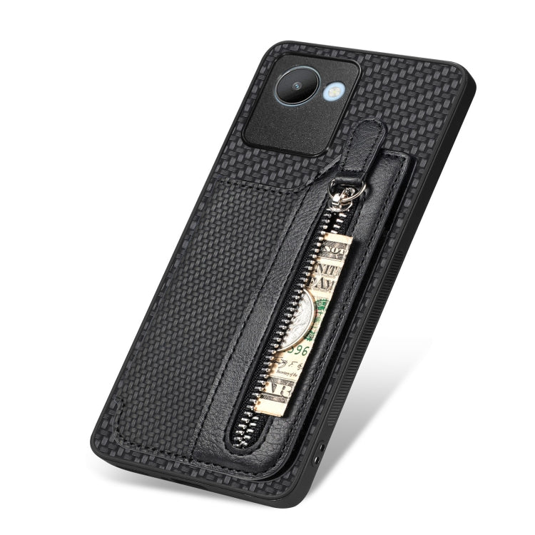 Custodia per telefono a portafoglio con cerniera lampo in fibra di carbonio, For Realme C30, For Xiaomi 13 Pro, For Xiaomi 13, For Google Pixel 7A