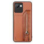 Custodia per telefono a portafoglio con cerniera lampo in fibra di carbonio, For Realme C30, For Xiaomi 13 Pro, For Xiaomi 13, For Google Pixel 7A