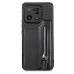 Custodia per telefono a portafoglio con cerniera lampo in fibra di carbonio, For Realme C30, For Xiaomi 13 Pro, For Xiaomi 13, For Google Pixel 7A