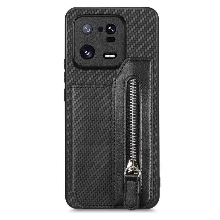 Custodia per telefono a portafoglio con cerniera lampo in fibra di carbonio, For Realme C30, For Xiaomi 13 Pro, For Xiaomi 13, For Google Pixel 7A