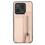 Custodia per telefono a portafoglio con cerniera lampo in fibra di carbonio, For Realme C30, For Xiaomi 13 Pro, For Xiaomi 13, For Google Pixel 7A