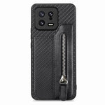 Custodia per telefono a portafoglio con cerniera lampo in fibra di carbonio, For Realme C30, For Xiaomi 13 Pro, For Xiaomi 13, For Google Pixel 7A