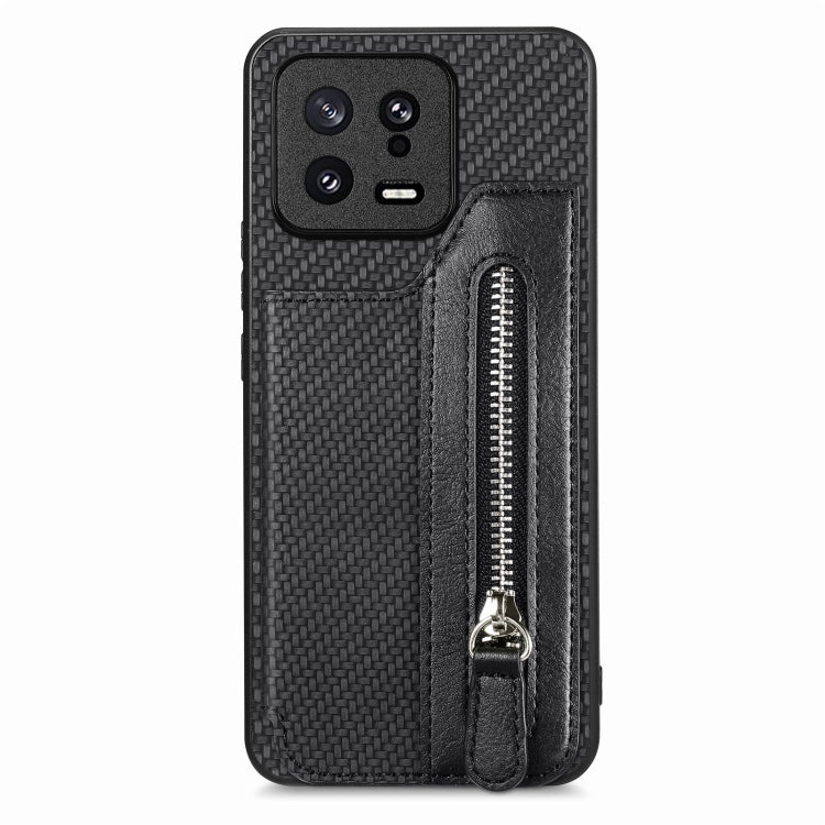 Custodia per telefono a portafoglio con cerniera lampo in fibra di carbonio, For Realme C30, For Xiaomi 13 Pro, For Xiaomi 13, For Google Pixel 7A