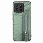 Custodia per telefono a portafoglio con cerniera lampo in fibra di carbonio, For Realme C30, For Xiaomi 13 Pro, For Xiaomi 13, For Google Pixel 7A