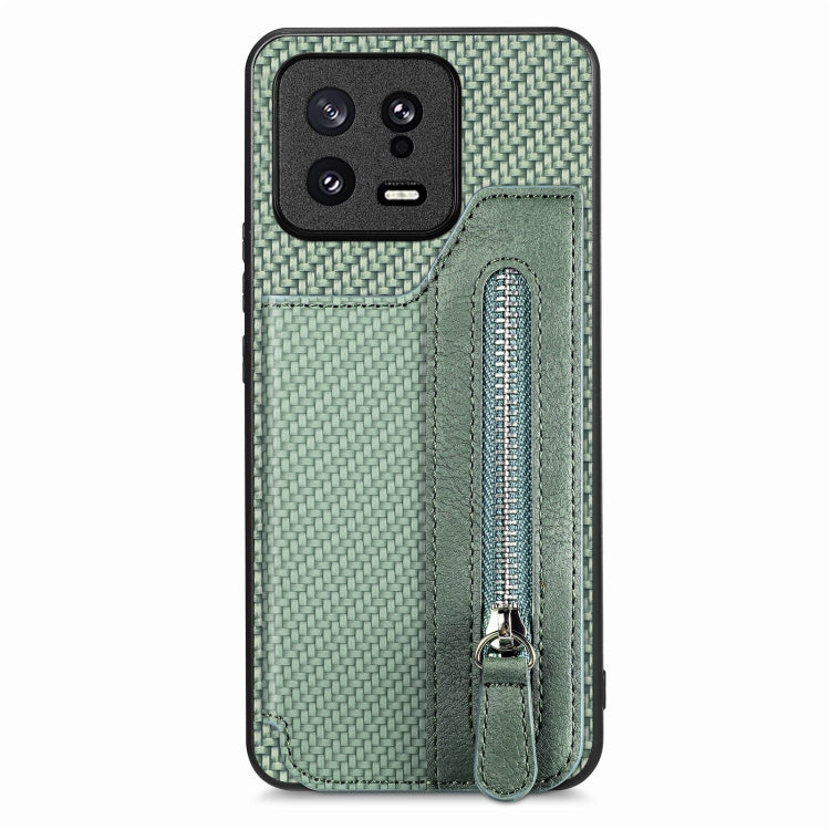 Custodia per telefono a portafoglio con cerniera lampo in fibra di carbonio, For Realme C30, For Xiaomi 13 Pro, For Xiaomi 13, For Google Pixel 7A