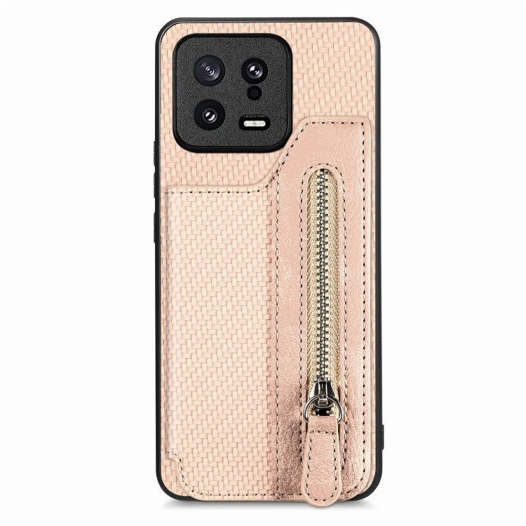 Custodia per telefono a portafoglio con cerniera lampo in fibra di carbonio, For Realme C30, For Xiaomi 13 Pro, For Xiaomi 13, For Google Pixel 7A