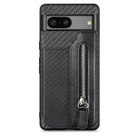 Custodia per telefono a portafoglio con cerniera lampo in fibra di carbonio, For Realme C30, For Xiaomi 13 Pro, For Xiaomi 13, For Google Pixel 7A