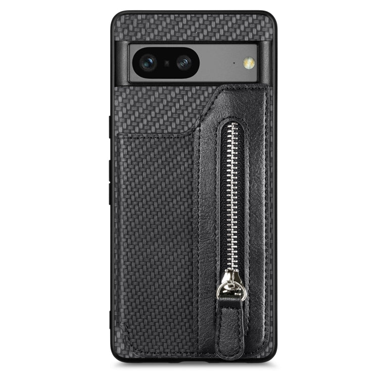 Custodia per telefono a portafoglio con cerniera lampo in fibra di carbonio, For Realme C30, For Xiaomi 13 Pro, For Xiaomi 13, For Google Pixel 7A