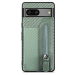 Custodia per telefono a portafoglio con cerniera lampo in fibra di carbonio, For Realme C30, For Xiaomi 13 Pro, For Xiaomi 13, For Google Pixel 7A