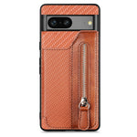 Custodia per telefono a portafoglio con cerniera lampo in fibra di carbonio, For Realme C30, For Xiaomi 13 Pro, For Xiaomi 13, For Google Pixel 7A