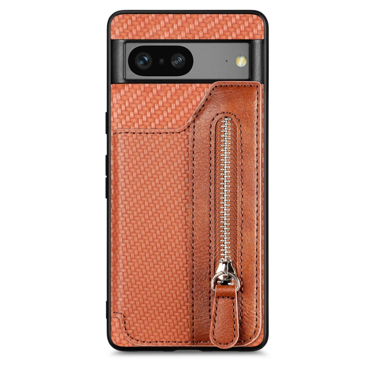 Custodia per telefono a portafoglio con cerniera lampo in fibra di carbonio, For Realme C30, For Xiaomi 13 Pro, For Xiaomi 13, For Google Pixel 7A