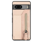 Custodia per telefono a portafoglio con cerniera lampo in fibra di carbonio, For Realme C30, For Xiaomi 13 Pro, For Xiaomi 13, For Google Pixel 7A
