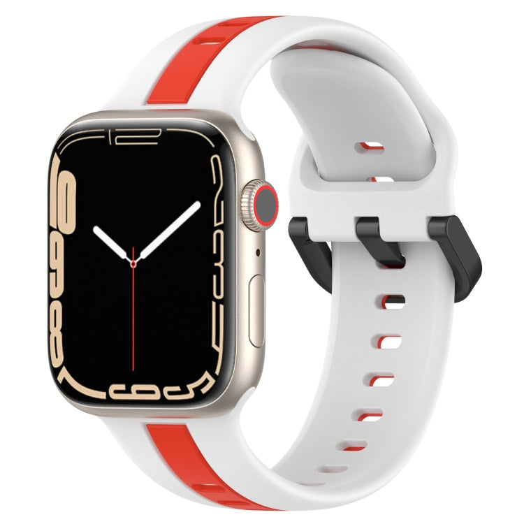 Cinturino in silicone con fibbia ad anello bicolore, For Apple Watch Series 8&7 41mm