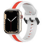 Cinturino in silicone con fibbia ad anello bicolore, For Apple Watch Series 8&7 41mm