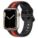 Cinturino in silicone con fibbia ad anello bicolore, For Apple Watch Series 8&7 41mm