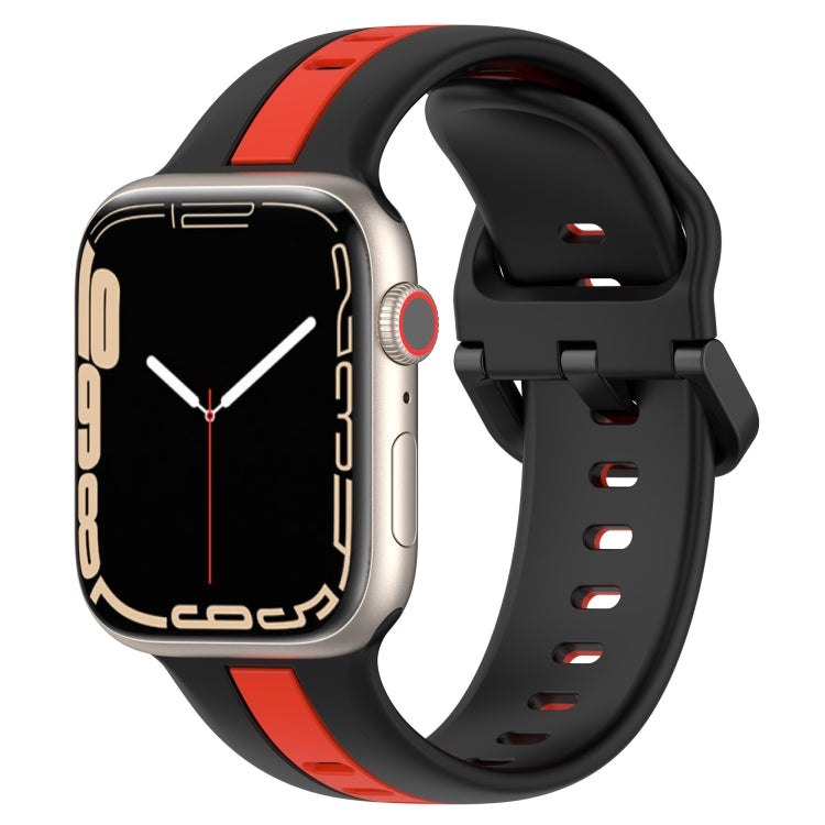 Cinturino in silicone con fibbia ad anello bicolore, For Apple Watch Series 8&7 41mm