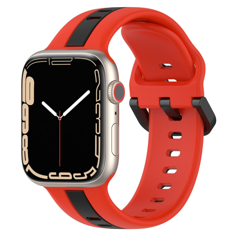 Cinturino in silicone con fibbia ad anello bicolore, For Apple Watch Series 8&7 41mm