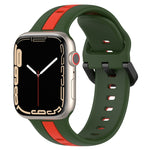 Cinturino in silicone con fibbia ad anello bicolore, For Apple Watch Series 8&7 41mm