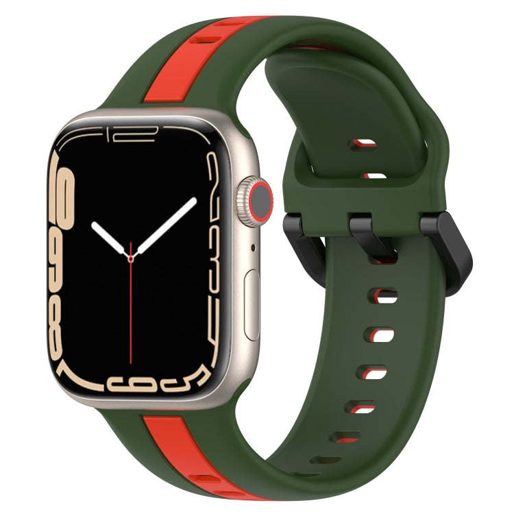 Cinturino in silicone con fibbia ad anello bicolore, For Apple Watch Series 8&7 41mm